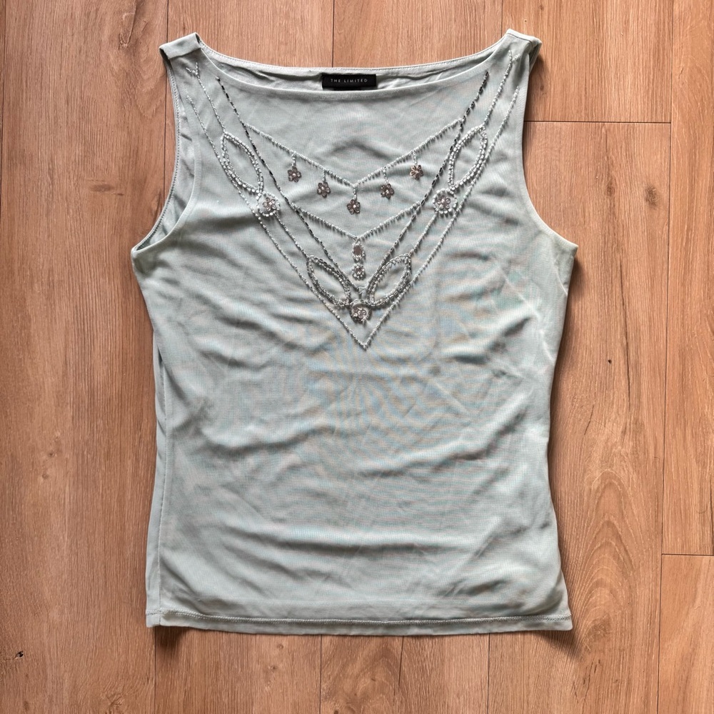 Blue-green jeweled shirt